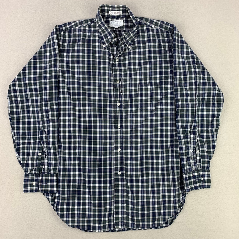 Vintage McMullen Button Down Mens Medium‎ Plaid Long Sleeve USA Troy Shirtmaker